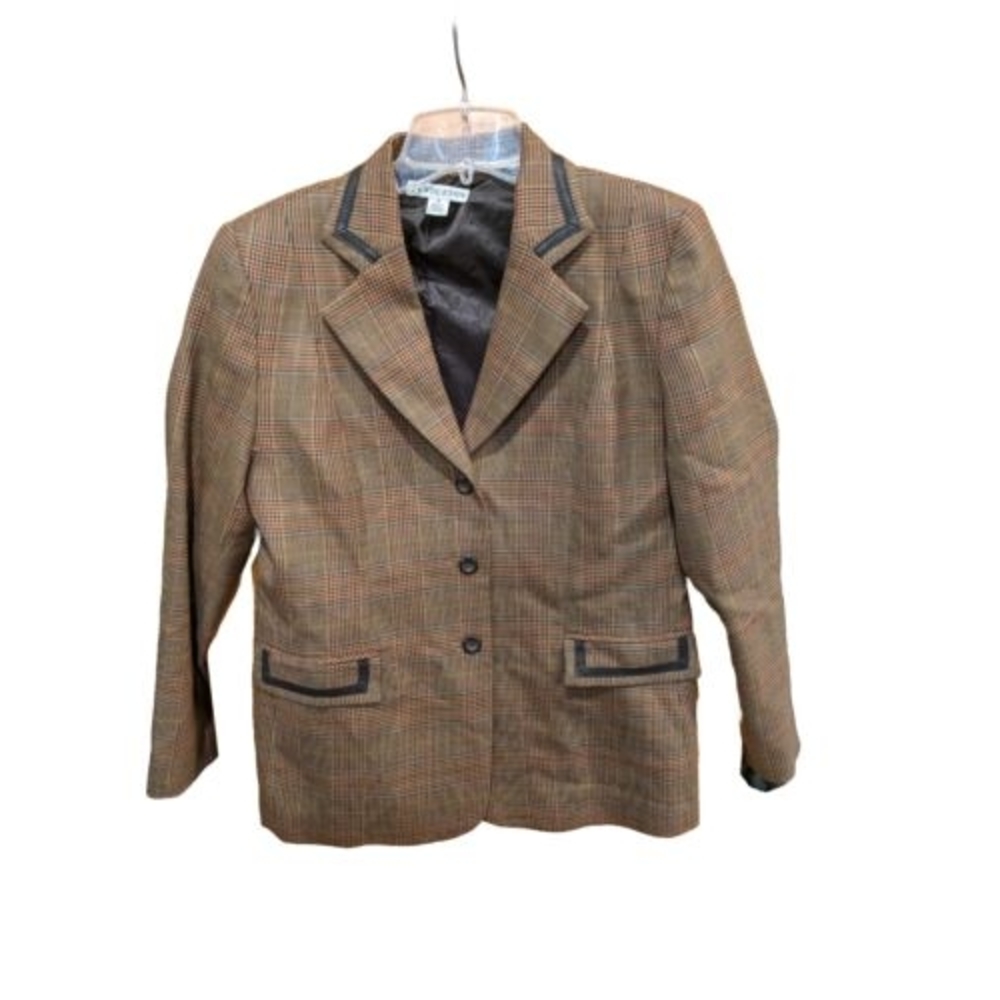 Vintage Pendleton Originals plaid blazer brown women size 10 Small SNAG